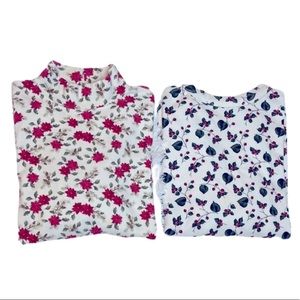 2 Festive Winter Mock-neck Long Sleeve Shirts